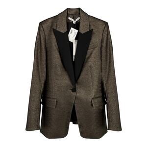 Veronica Beard Metallic Blazer with Black Lapel